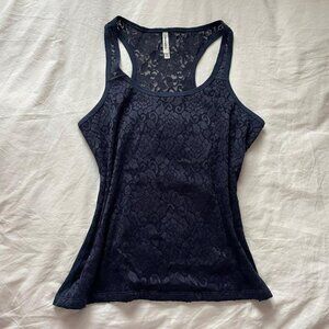 Aeropostale Navy Blue Lacy Tank Size XL